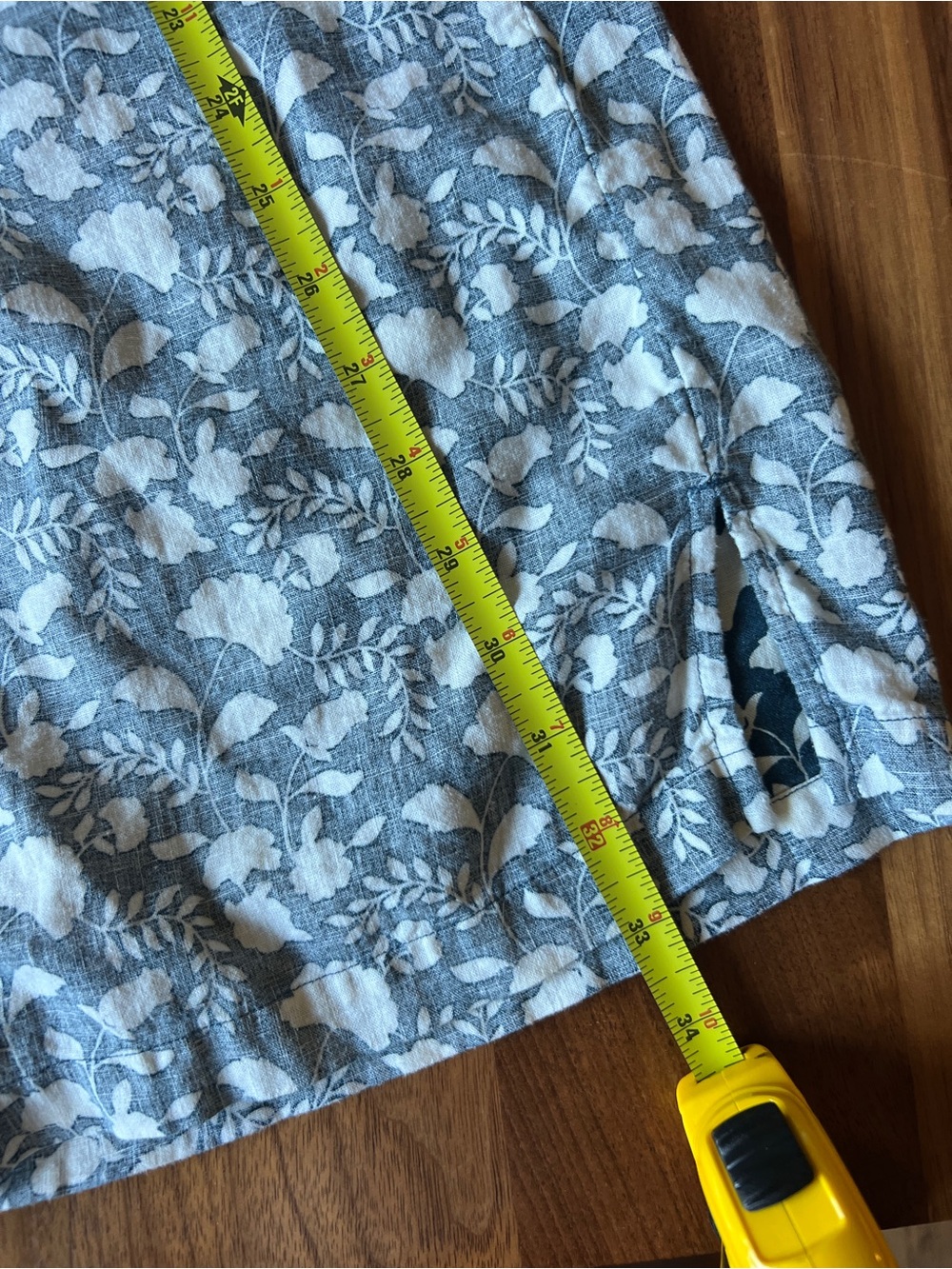 Faherty Blue Floral Button-Down Tunic Shirtdress - Picture 5 of 5